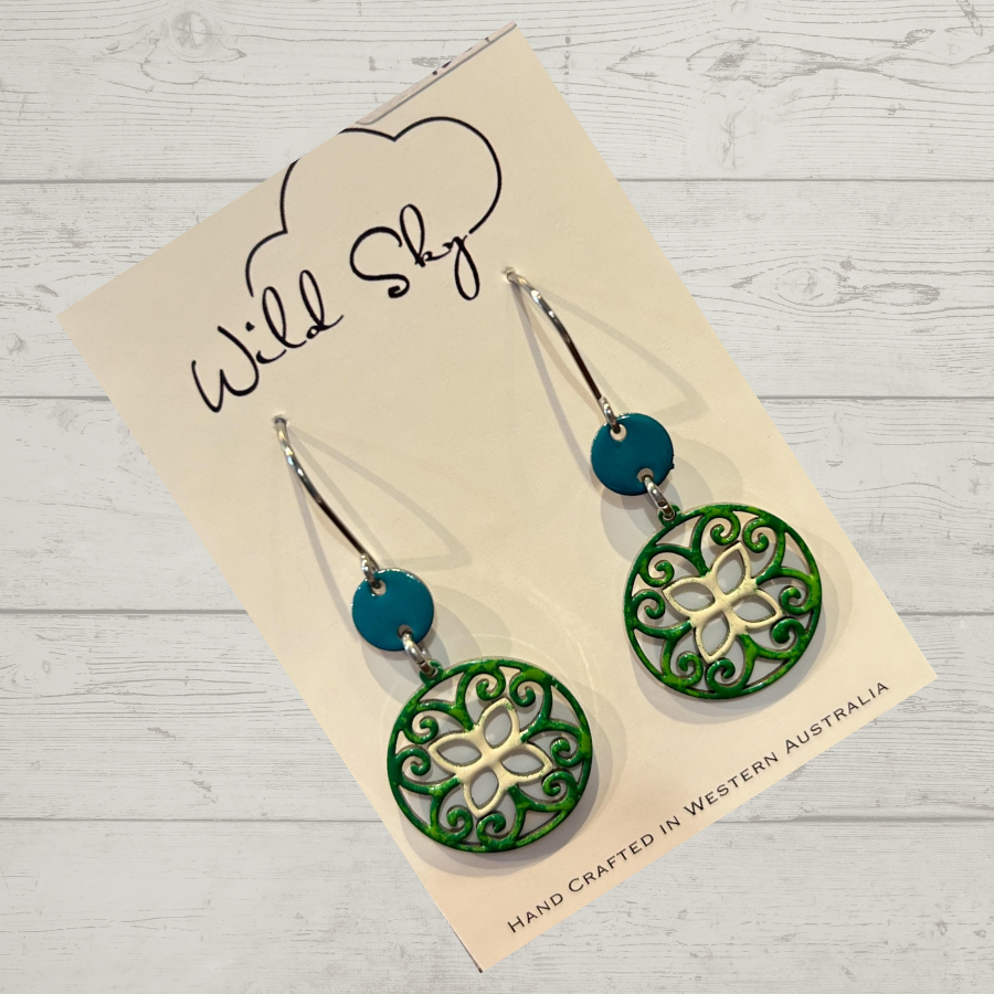 Enamel Dangle Earrings - $36