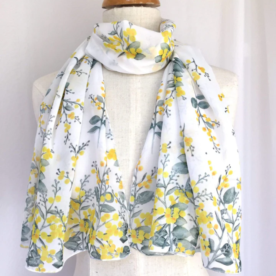 Scarf - Silver Wattle